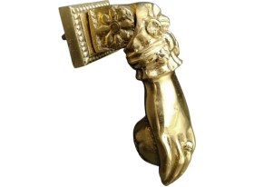 Resim Petinka El Kapı Tokmağı Pirinç Döküm Dekoratif Kapı Taktağı N1 