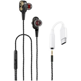 Resim Tecno 2023 Hot Beats 3D Hifi 4 Hoparlörlü Pova Neo 3 Type-C to 3.5mm Jack Dönüştürücü Kablolu Mikrofonlu Kulaklık Siyah 