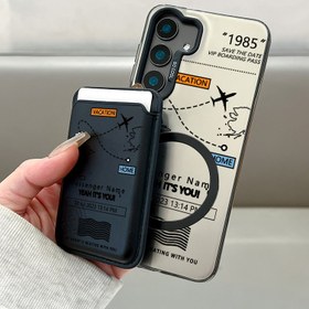 Resim 2'li set Lüks moda yaratıcı şok emici Rota haritası Desenli Manyetik telefon kılıfı & şık lüks yapay deri Manyetik özellikli Çok fonksiyonlu kart klipsi for Samsung Galaxy S25 S24 S23 S22 S21 Plus Ultra FE A55 A54 A53 A52 A52S A32 A23 A16 A15 A14 5G KW1 Manyetik Cüzdan Kart Tutucu banka kartları 