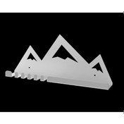 Resim Dağ Desenli Raflı Modern Anahtar Askılığı Hol, Antre Beyaz Beyaz 