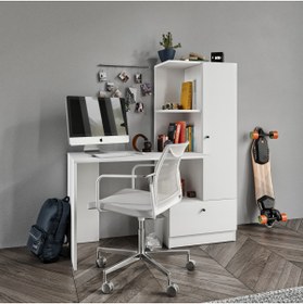 Resim MERLİN MOBİLYA Minör Çalışma Masası Ve 7 Bölmeli Kitaplık 