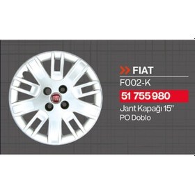 Resim Tisa-F002K Jant Kapagi 15 Jant Doblo 542451721 