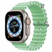 Resim Apple Watch 38mm Uyumlu Kordon Ocean Silikon Yumuşak Esnek Metal Tokalı Zore KRD-75 Kayış Açık Yeşil 