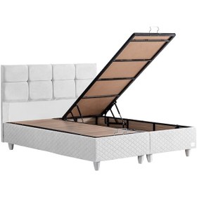 Resim Gümüş İkili Set, Gümüş Çift Kişilik Baza Başlık Seti Beyaz 140 x 190 