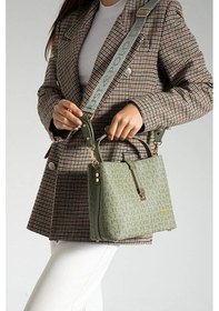 Resim Just Polo Kadın Orijinal Just Polo 4 Bölmeli Lüks El & Omuz Çantası Shoulder Bag Ebat: 25x25 Cm Yeşil 
