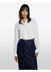 Resim Sisley %100 Viskoz Asimetrik Oversize Gömlek Kadın Krem Gömlek - 325a5ıdtlq09g 