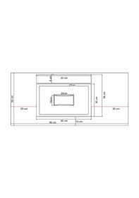 Resim Real Stone Flatstone 90x50 Beyaz Etajerli Granit Banyo Lavabosu Beyaz 