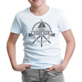 Resim Lordd T-Shirt Yat Kulübü - Dümen Beyaz Çocuk T-Shirt 