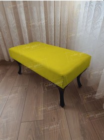 Resim Ayak Ucu Kapı Önü Antre Düz Bench Puf Orta Sehpa Siyah Ayak 110 45 Sarı 