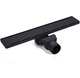 Resim Sukar Line/4E Black Plain Izgaralı Lineer Duş Kanalı Paslanmaz Çelik Izgaralı Plastik Kasalı Yalıtım Eteksiz - 50 cm 