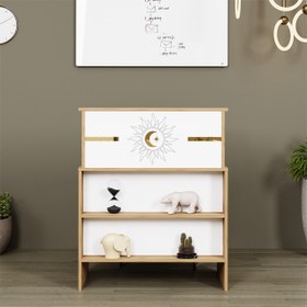 Resim VENÜS HİLAL ÇEKMECELİ BANKO, SEKRETER MASASI, ÇAM BEYAZ, 90 CM 