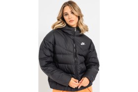 Resim Nike Down Fill Storm Fit Loose Fit Womens Winter Jacket Black Loose Fit Kapişonlu Kaz Tüyü Kadın Şişme Mont Siyah 
