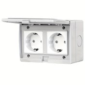 Resim Dış Mekan Almanca, Fransızca ve İngilizcesi Çift Priz Kutuları, Priz Kutusu 250V/16A, IP55 Kapaklı Priz Kutusu Bahçeler, Garajlar, Çamaşır Odaları veya Mutfaklar için Uygun, İngiliz Standardı, Dış Mekan Prizi, Dış Mekan Priz Girişi, Dış Priz 