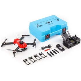 Resim Yıldız İha Heki Skymaster Fırçasız Motor,çift Kamera Engel Sensörlü Hobi Dronu Kırmızı,3 Bataryalı 