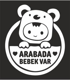 Resim MS Major Selection Arabada Bebek Var Araba Cam Sticker 24x28cm 