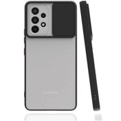 Resim KILIFMANİA Samsung Galaxy A23 Kapak Lensi Açılır Kapanır Kamera Korumalı Silikon Kılıf - Siyah 