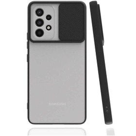 Resim KILIFMANİA Samsung Galaxy A23 Kapak Lensi Açılır Kapanır Kamera Korumalı Silikon Kılıf - Siyah 