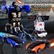 Resim Plastikten Yapılmış Tek Düğmeli Otomatik Dönüşen Araba Oyuncakları, Robot Modelleri ile İnanılmaz Diecast Hediyeler - 1 Adet 