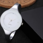 Resim Hanyang Beyaz 2021 Kadın Bilezik Saatler Kristal Elbise Bayanlar Moda Paslanmaz Çelik Yuvarlak Kadran Benzersiz Tasarımcı Kuvars Saat Montres Femme (Yurt Dışından) 