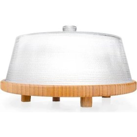 Resim Delixa Bambum Hira - Cam Kapaklı Bambu Kek Fanusu 30 cm 