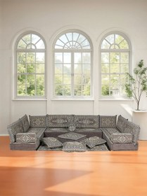 Resim Şark Köşesi Takımı 20 Cm Minder Kalınlığı Gri Yahyalı Modeli 19 Parça Gri 