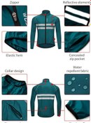 Resim Wosawe Bisiklet Ceketleri Su Geçirmez Bisiklet Rüzgar Geçirmez Rüzgarlık Yansıtıcı Bisiklet Ceket Lacivert 