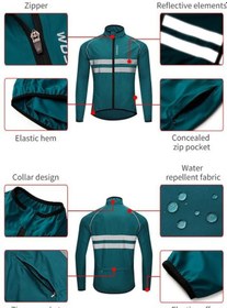 Resim Wosawe Bisiklet Ceketleri Su Geçirmez Bisiklet Rüzgar Geçirmez Rüzgarlık Yansıtıcı Bisiklet Ceket Lacivert 