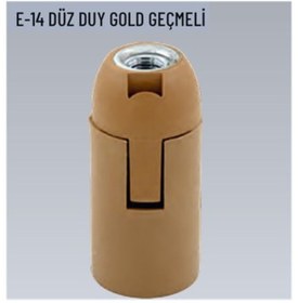 Resim 100 Adet E14 Düz Geçmeli Gold Duy 