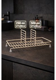 Resim Karteya Kare Premium Metal Sıvı Sabunluk Standı 250 Ml Ve 500 Ml Uyumlu Sadece Stand Krem 