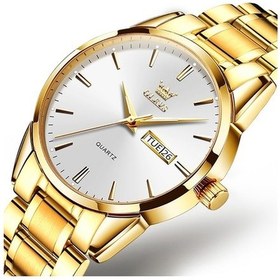 Resim Yingfu 6898 Olevs Erkek Aydınlık Çelik Saat Bandı Su Geçirmez, Kuvars İzle Altın Beyaz Çok Renkli Çok Renkli 