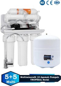 Resim Tropikal Yüksek Akış Kapasiteli 10 Aşama Vontron Membran Teknolojili Pompalı Su Arıtma Cihazı 