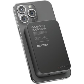 Resim Momax Q.Mag X2 35W 20000mAh wireless battery pack (Black) MACBOOK ŞARJ ÖZELLİKLİ 