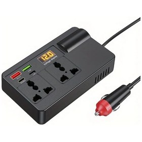 Resim Motion003 1 Adet Geliştirilmiş Siyah Çok Portlu Araba İnvertör Dönüştürücü 12v24vden 