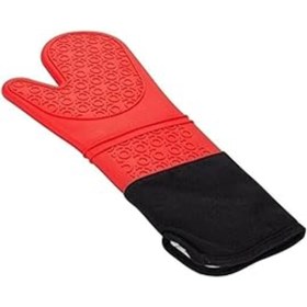 Resim SanalAMCA Store Kırmızı Silikon Yanmaz Yapışmaz Isı Yalıtımlı Mutfak Fırın Eldiveni Tencere Sahan Tutacak 35 Cm 