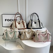 Resim Kadınlar İçin Büyük Kapasiteli Hafif Çanta - Bej/Siyah, Seyahat, Spor Salonu ve Günlük Kullanım için Geniş Tote Çanta, Dayanıklı & Kolay Temizlenebilir Tasarım, Şık Minimalist Tasarım, Sağlam Sap Yapısı, Yüksek Kalite Dikişli Çok Amaçlı Profesyonel Çanta 