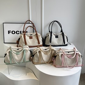 Resim Kadınlar İçin Büyük Kapasiteli Hafif Çanta - Bej/Siyah, Seyahat, Spor Salonu ve Günlük Kullanım için Geniş Tote Çanta, Dayanıklı & Kolay Temizlenebilir Tasarım, Şık Minimalist Tasarım, Sağlam Sap Yapısı, Yüksek Kalite Dikişli Çok Amaçlı Profesyonel Çanta 