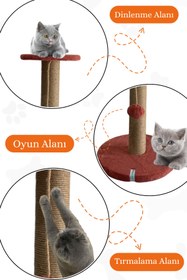 Resim Nursoft Stepli Kedi Tırmalama Tahtası Mercan 
