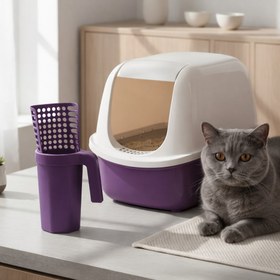 Resim Yeni Nesil Kedi Kumu Temizleme Küreği - GRİ 