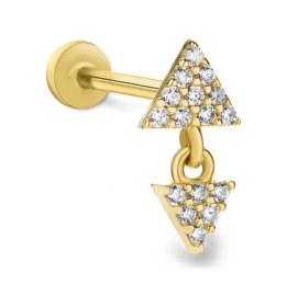 Resim Cherry By Özkonak Üçgen Sallantılı Tragus Piercing Sarı 