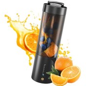 Resim Hangfox 15w 20000rpm 6-bıçaklı 450ml Usb Şarjlı Taşınabilir Blender, Ip8 Su Geçirmez, Ev Kullanıma Uygun Meyve-sebze Juicer, Siyah 