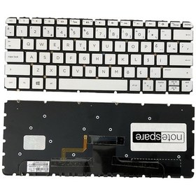 Resim Hp İle Uyumlu Envy 13-ab000nt X9y43ea , 13-ab001nt X9y45ea Klavye Işıklı Gümüş Gri Tr 