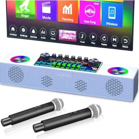 Resim Exenar Mini Dj Ses Mikseri Canlı Yayın Ses Kartı Controller Dj Setup Başlangıç Karaoke Çift Mikrofo 