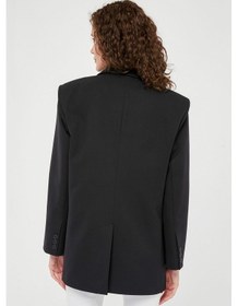 Resim Siyah Kadın Düğmeli Blazer Ceket 001 