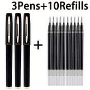 Resim 3 Jel Kalem + 10 Yedek Uç, 1.0mm/0.7mm/0.5mm, Siyah/Mavi/Kırmızı Mürekkep, Yüksek Kapasiteli, Mat Bitiş, Su Geçirmez, Hızlı Kuruyan, Toksik Olmayan, İmzalama, Çizim, Sanat ve İş Kullanımı için Ergonomik Tasarım 