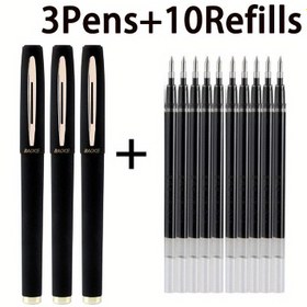 Resim 3 Jel Kalem + 10 Yedek Uç, 1.0mm/0.7mm/0.5mm, Siyah/Mavi/Kırmızı Mürekkep, Yüksek Kapasiteli, Mat Bitiş, Su Geçirmez, Hızlı Kuruyan, Toksik Olmayan, İmzalama, Çizim, Sanat ve İş Kullanımı için Ergonomik Tasarım 