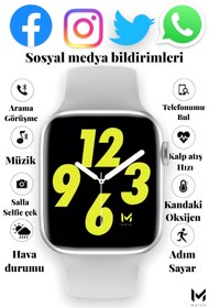Resim pazariz T500 Saat Smart Watch Ve I12 Tws Kablosuz Kulaklık Beyaz Ikili Kombin 