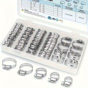 Resim 20 adet Paslanmaz Çelik Hortum Kelepçesi Seti, Solucan Dişli Ayarlanabilir Aralığı 1/4 "- 1-1 / 8" (6-29mm), Boru, İç Soğutucu, Tesisat, Tüp ve Yakıt Hattı için Dayanıklı Metal Kelepçeler 