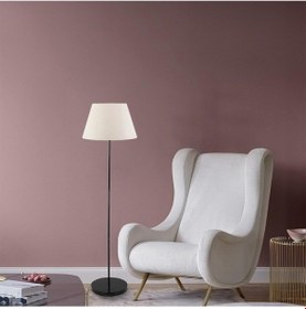 Resim Flora Tekli Beyaz Şapkalı Siyah Dekoratif Modern Tasarım Retro Salon Lambader 