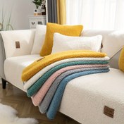 Resim 1 adet O/H SINIFI MODA Koltuk Kılıfı, Köpek Dostu Peluş Koltuk Kılıfı, Tüylü Kaymaz Koltuk Minderi Koruyucu, Yatak Odası, Ofis, Oturma Odası, Ev Dekoru için Makinede Yıkanabilir Mobilya Koruyucu, 3 Kişilik, 2 Kişilik, 4 Kişilik ve Bölme Koltuklar için Uygun, Köpekler için Koltuk Kılıfı 