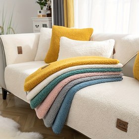 Resim 1 adet O/H SINIFI MODA Koltuk Kılıfı, Köpek Dostu Peluş Koltuk Kılıfı, Tüylü Kaymaz Koltuk Minderi Koruyucu, Yatak Odası, Ofis, Oturma Odası, Ev Dekoru için Makinede Yıkanabilir Mobilya Koruyucu, 3 Kişilik, 2 Kişilik, 4 Kişilik ve Bölme Koltuklar için Uygun, Köpekler için Koltuk Kılıfı 